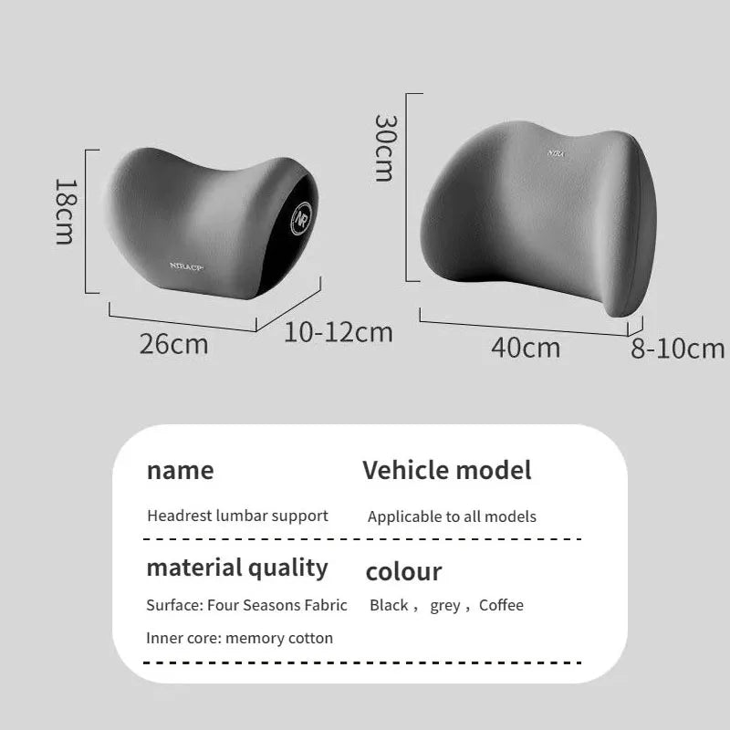 Memory Foam Car Neck & Lumbar Support Cushion