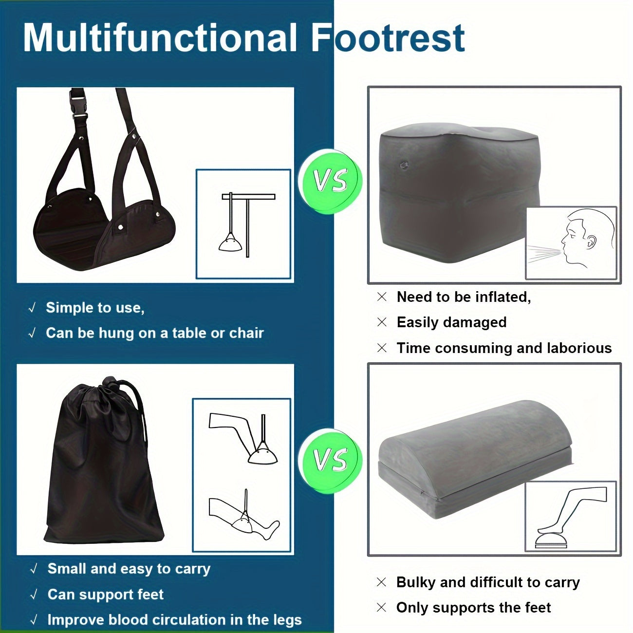 Foot Rest: Airplane Foot Hammock Set - Ultimate Travel Footrest Comfort