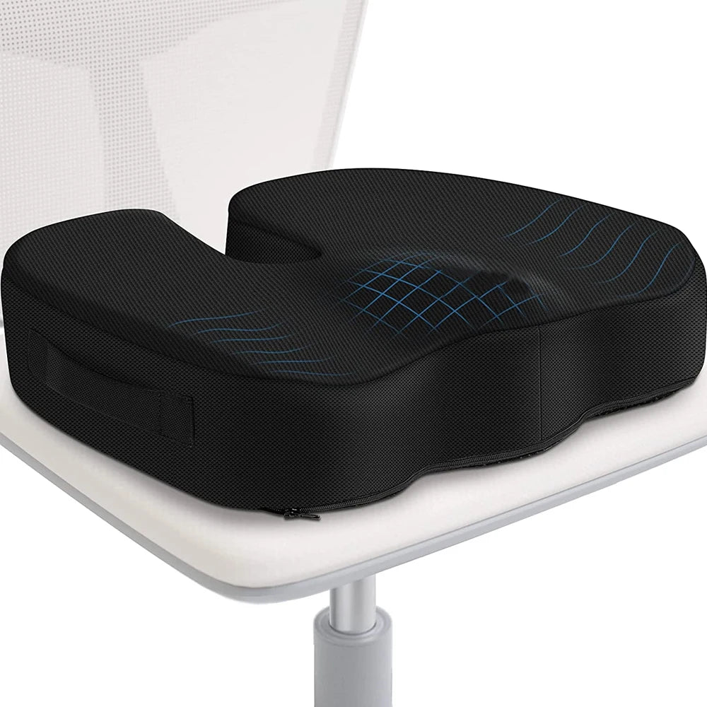 Memory Foam Coccyx Cushion for Tailbone Pain Relief - Office/Car