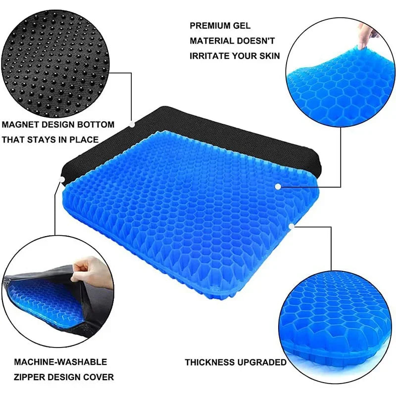 Double Thick Gel Cushion - Soft, Breathable Chair Pad