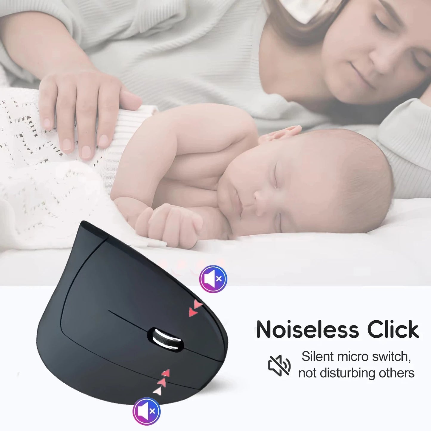 Vertical Mouse Ergonomic 2.4G Wireless & Bluetooth RGB 1600 DPI
