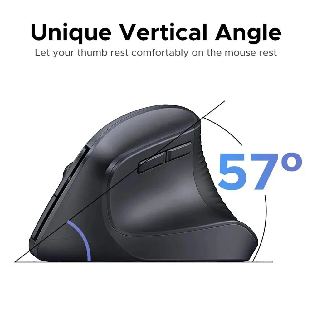 Vertical Mouse Ergonomic 2.4G Wireless & Bluetooth RGB 1600 DPI