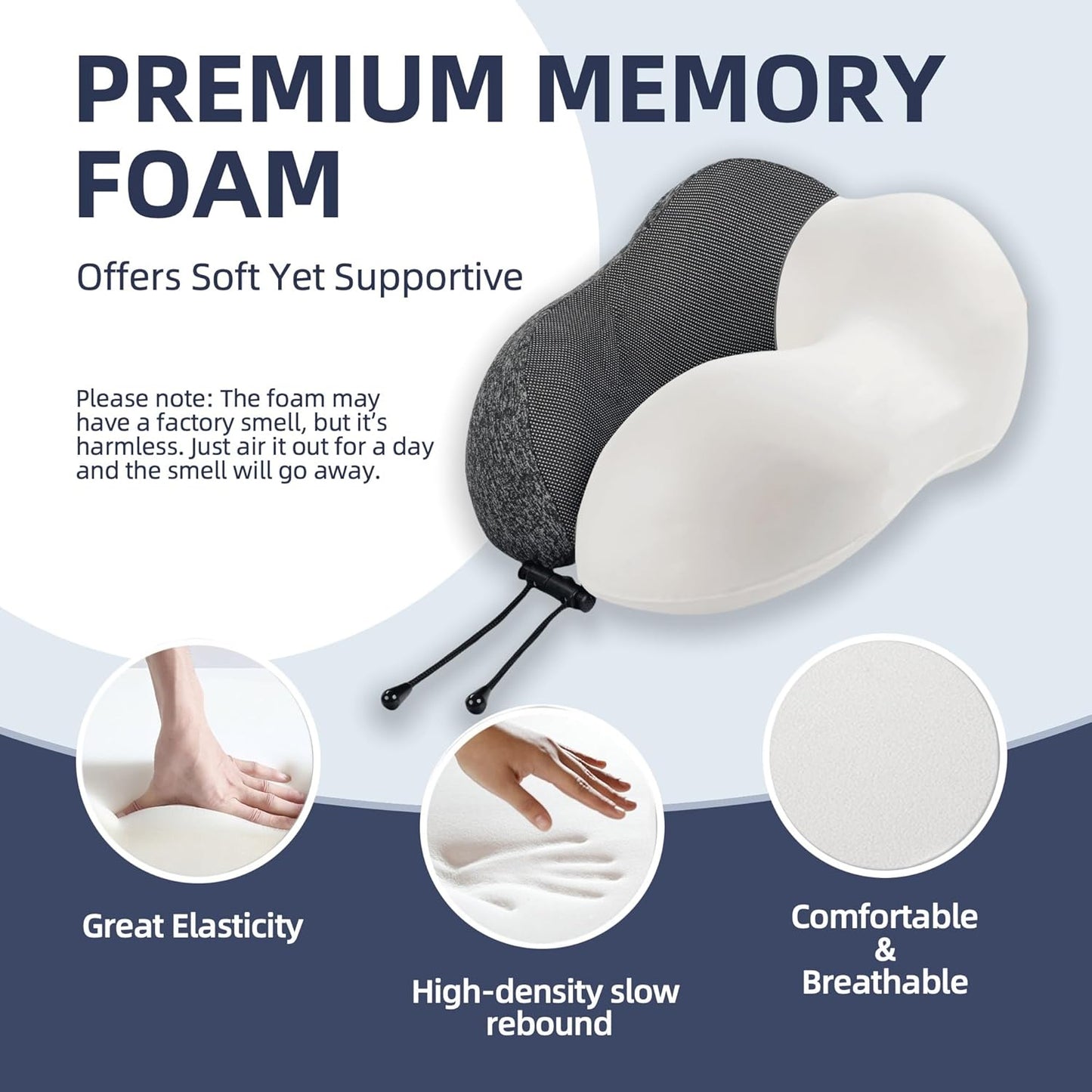 Neck Pillow: Memory Foam Travel Pillow with Hood - ATHENA HOME