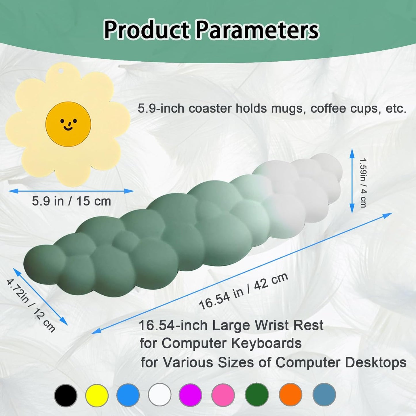 Keyboard Wrist Rest Pad & Mouse Pad - Cloud Soft Memory Foam Support