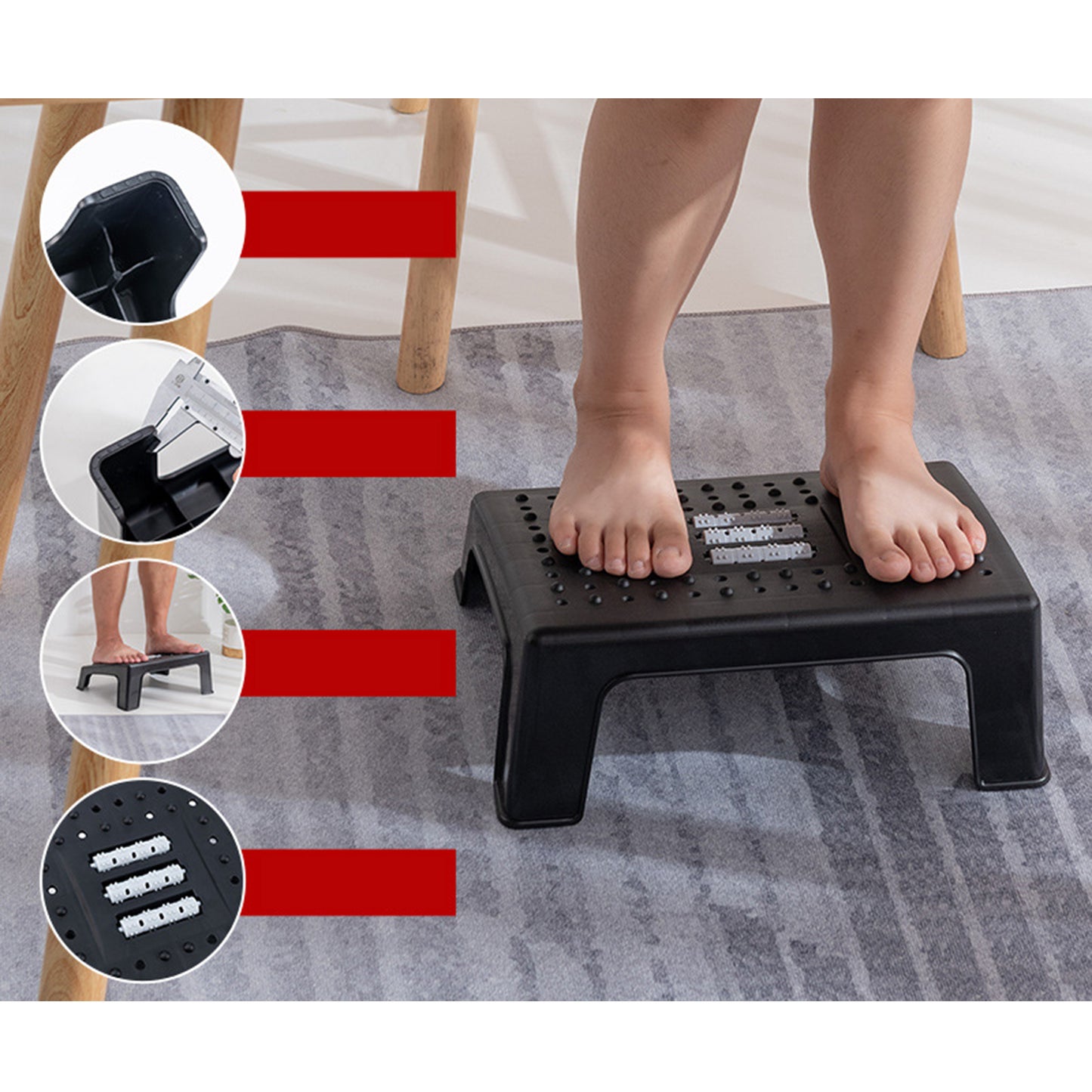 Foot Rest for Office - Adjustable Ergonomic Under Desk Comfort