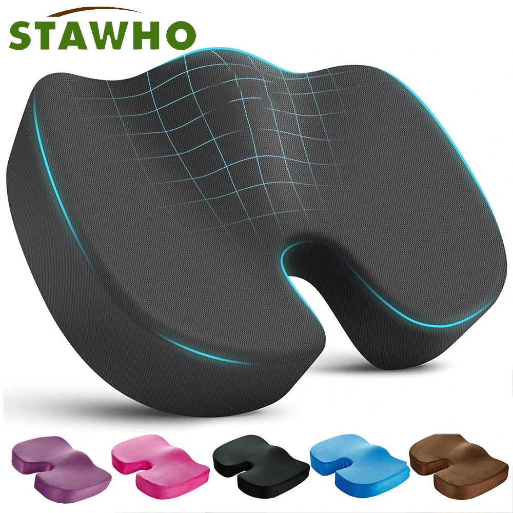 Memory Foam Coccyx Cushion for Tailbone Pain Relief - Office/Car