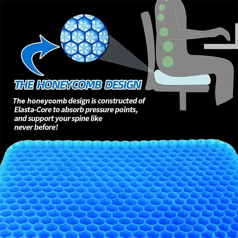 Double Thick Gel Cushion - Soft, Breathable Chair Pad