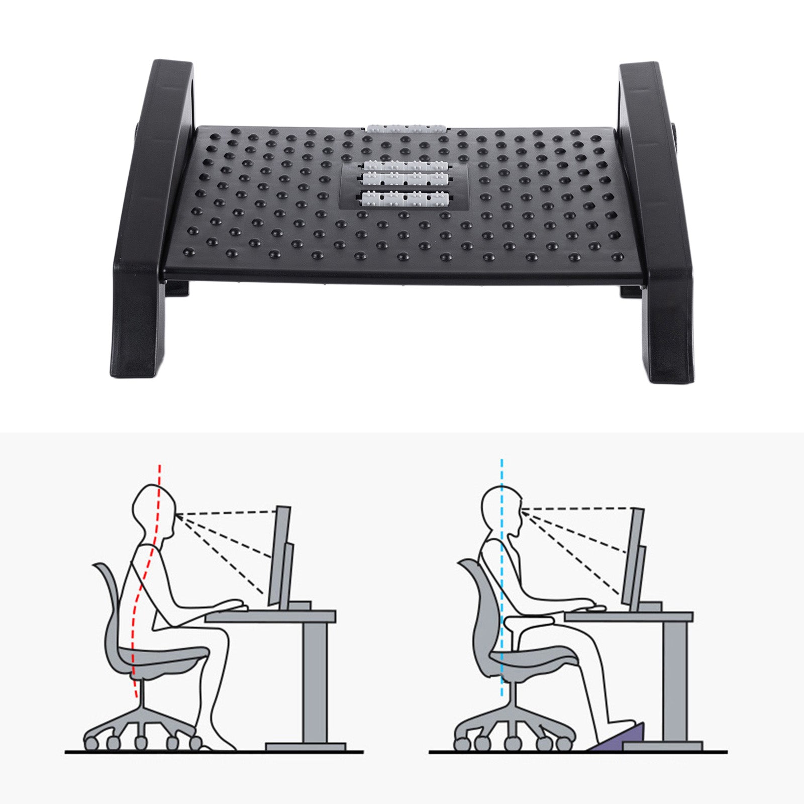 Foot Rest for Office - Adjustable Ergonomic Under Desk Comfort