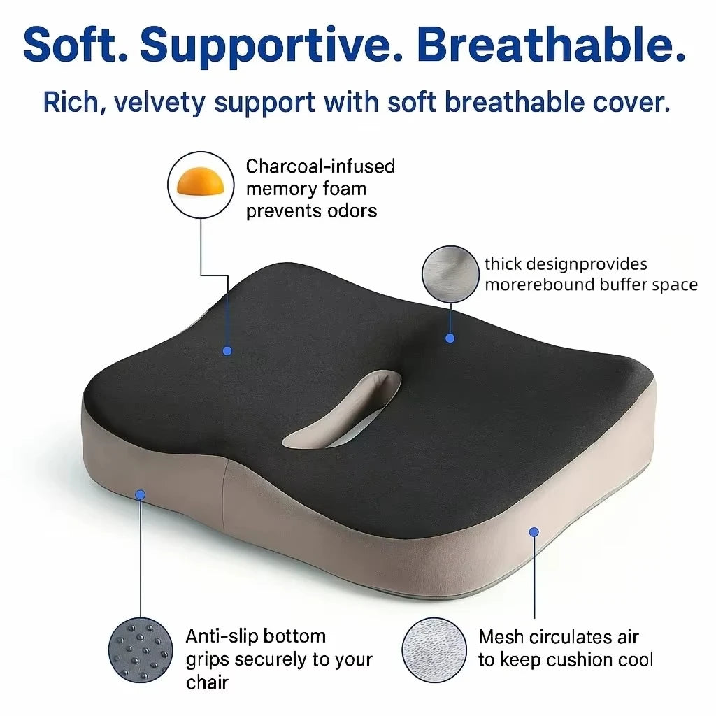 Memory Foam Seat Cushion for Tailbone & Sciatica Relief