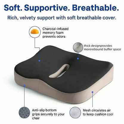 Memory Foam Seat Cushion for Tailbone & Sciatica Relief