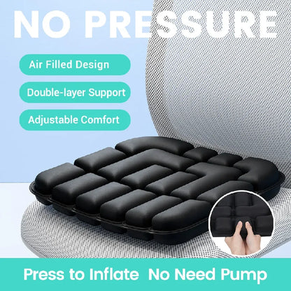 Adjustable Inflatable 3D Pressure Relief Air Cushion Ergonomic Seat Pad For Office Car Wheelchair Long Time Sitting Hip Support