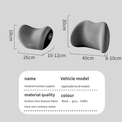 Memory Foam Car Neck & Lumbar Support Cushion