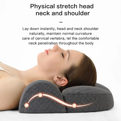 FULLHOT Cervical Pillow, Memory Foam Contour Pillow, Bed Pillows for Side Sleeper Ergonomic Orthopedic Sleeping Pillow