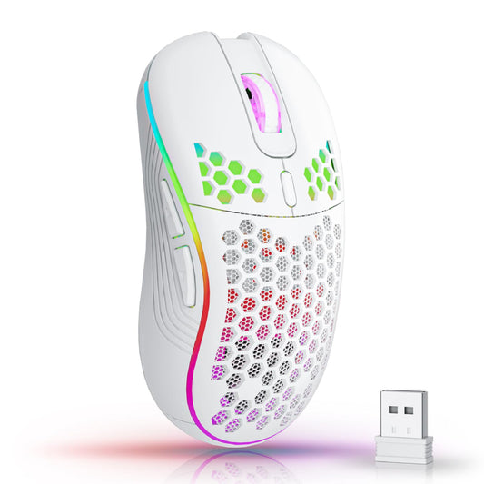Wireless RGB Gaming Mouse - Ergonomic, Rechargeable, 6-Button