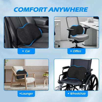 Car Seat Cushion: Memory Foam Lumbar Support Pillow