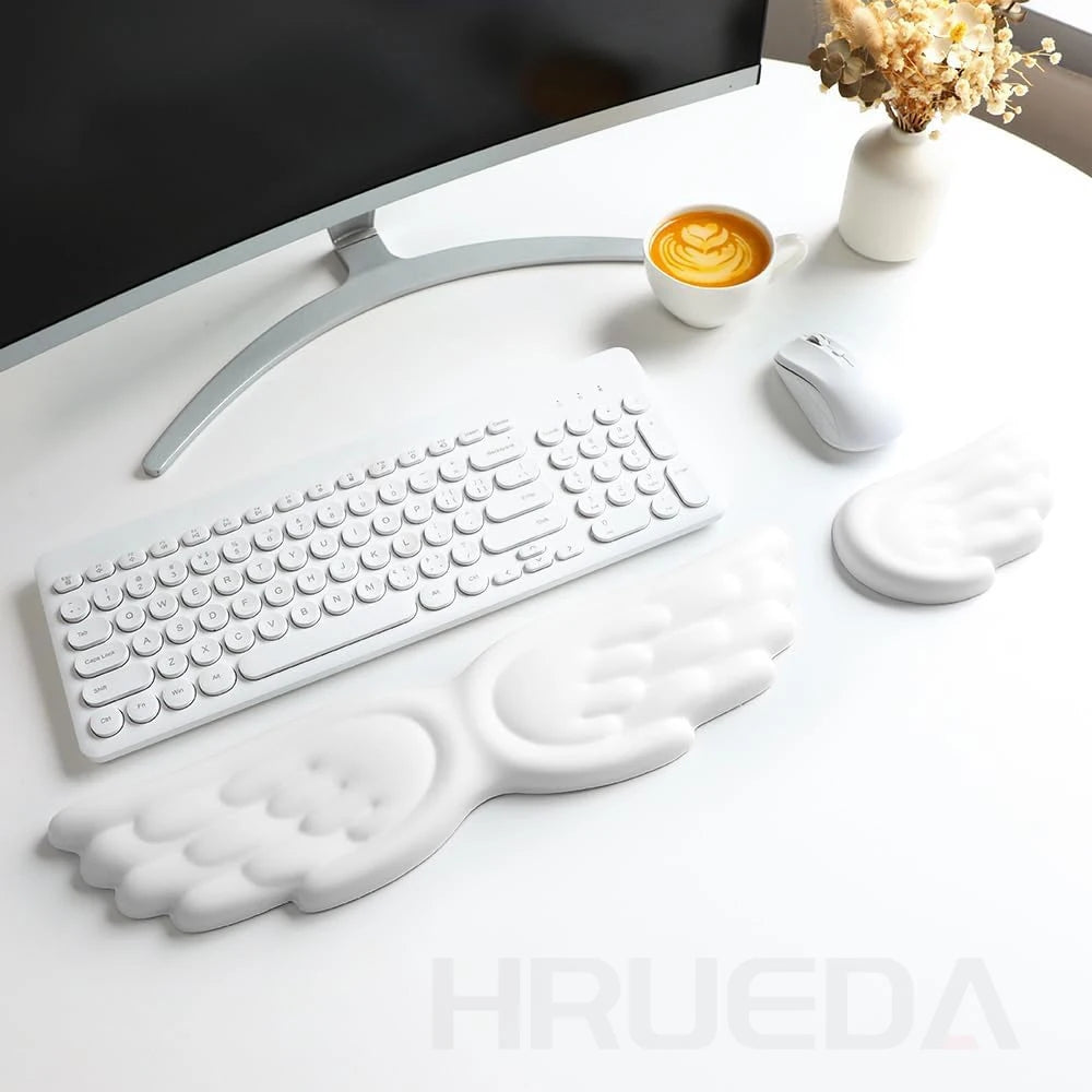 Ergonomic Wrist Rest Set: Angel Wing Memory Foam Support