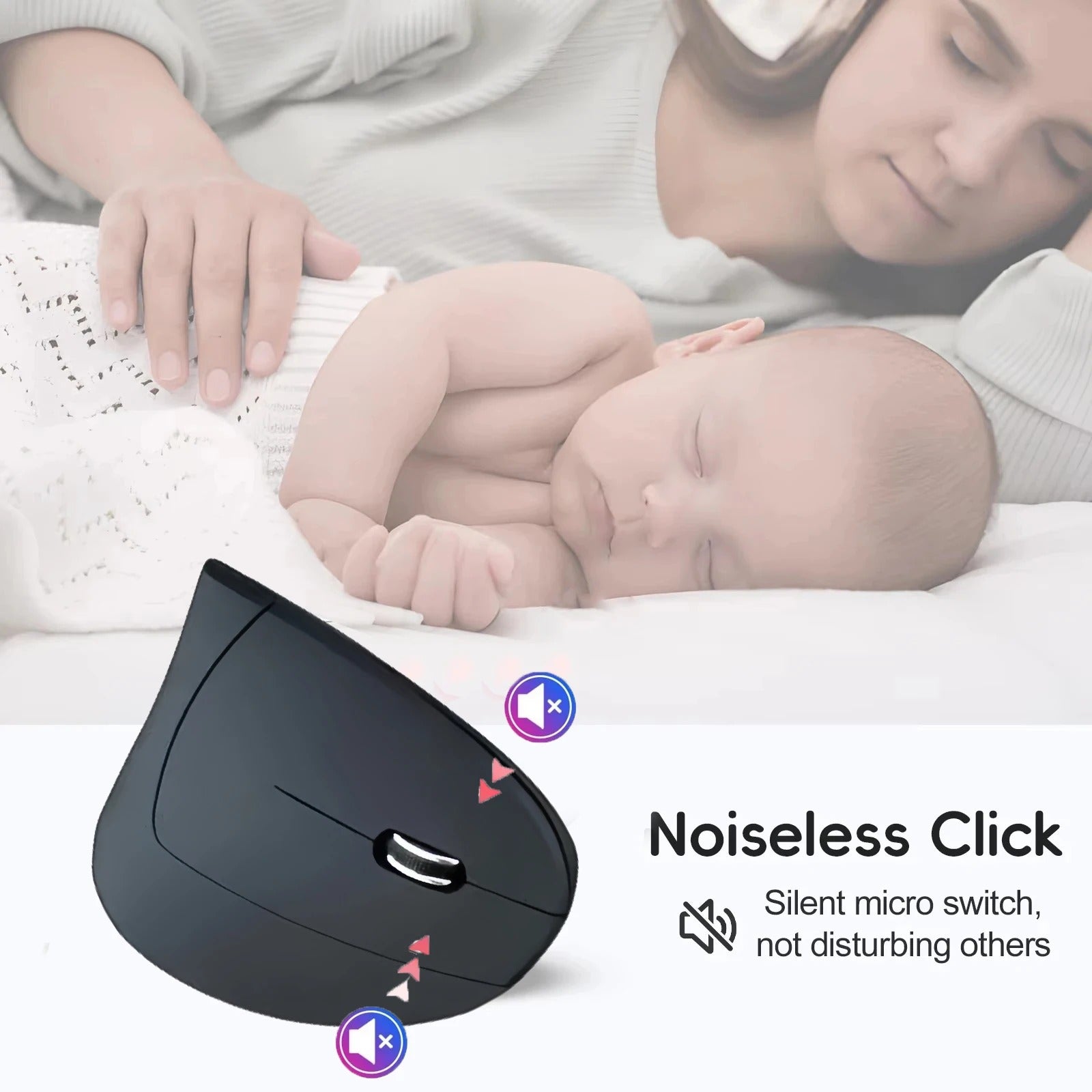 Vertical Mouse Ergonomic  2.4G Wireless & Bluetooth RGB 1600 DPI