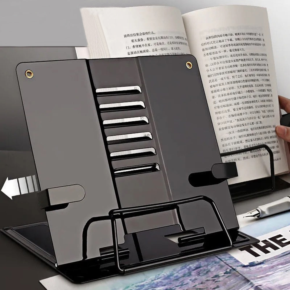 Book Holder & Adjustable Metal Tablet Stand 