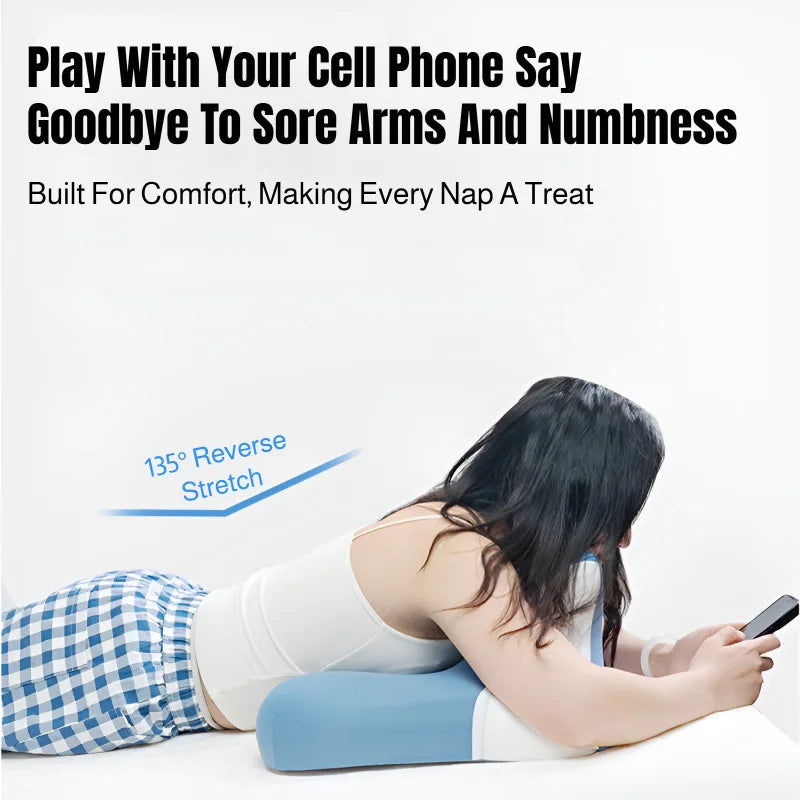 Ergonomic Support Pillow Pressure Relief Back Rest Cushion for Bed Reading Sleeping Chest Arm Support Comfortable Wedge Pillow