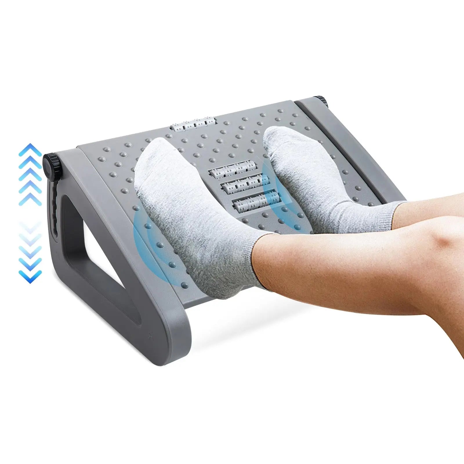 Footrest with Massage Rollers for Pain Relief at Work
