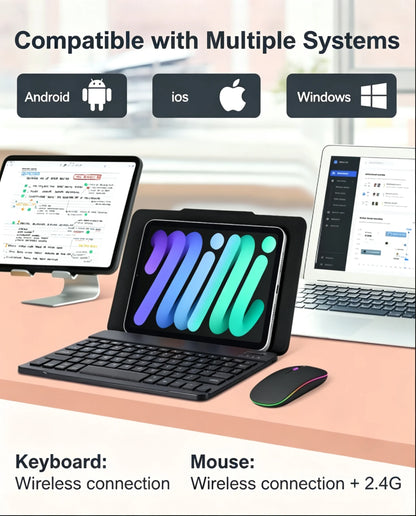 Mini Foldable Wireless Bluetooth Keyboard Rechargeable Folding Portable Keyboards for Tablet Mac Smartphone Windows iOS Android