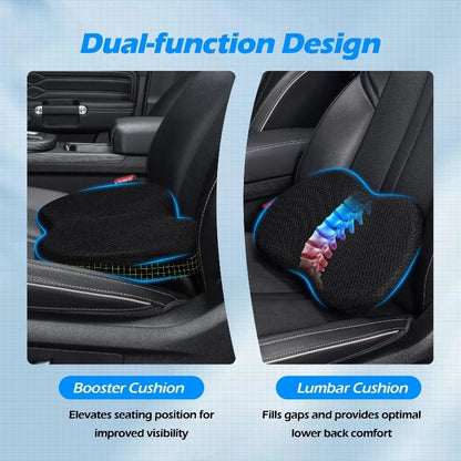 Car Seat Cushion: Memory Foam Lumbar Support Pillow