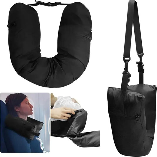 Airplane Neck Pillow & Carryable Travel Bag 