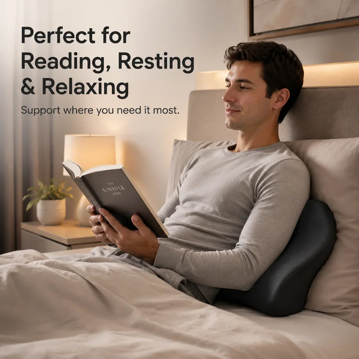 Ergonomic Lumbar Support Pillow, Memory Cotton Sleep Back Pillow, Comfortable Orthopedic Bed Lumbar Protrusion Support