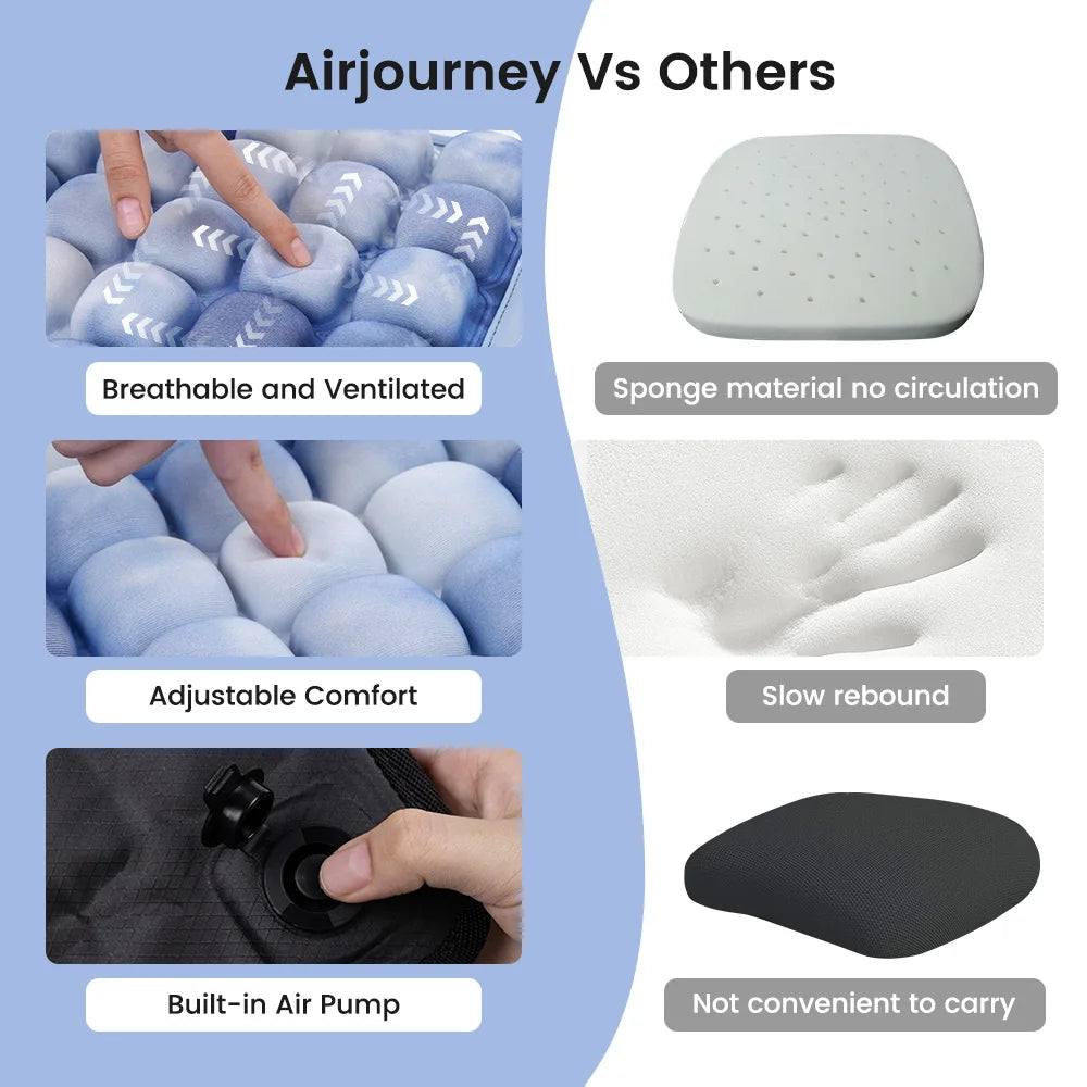1pc 3D Ergonomic Chair Cushion For Long Sitting, Office Chair Car Seat Cushion, Adjustable Inflatable Cushion