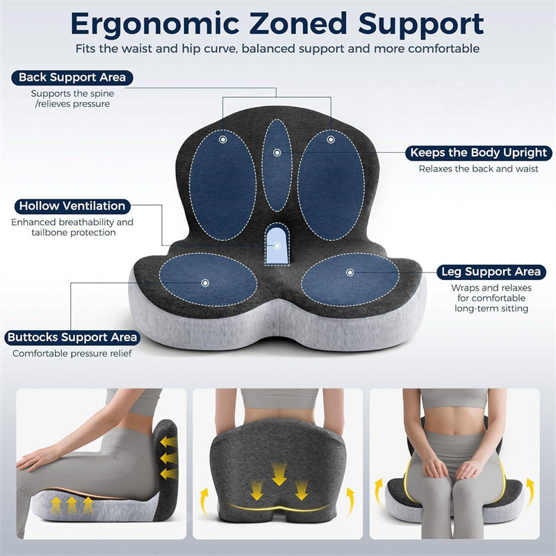 Memory Foam Lumbar Support Pillow for Car & Office