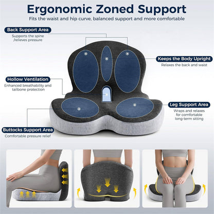 Memory Foam Lumbar Support Pillow for Car & Office
