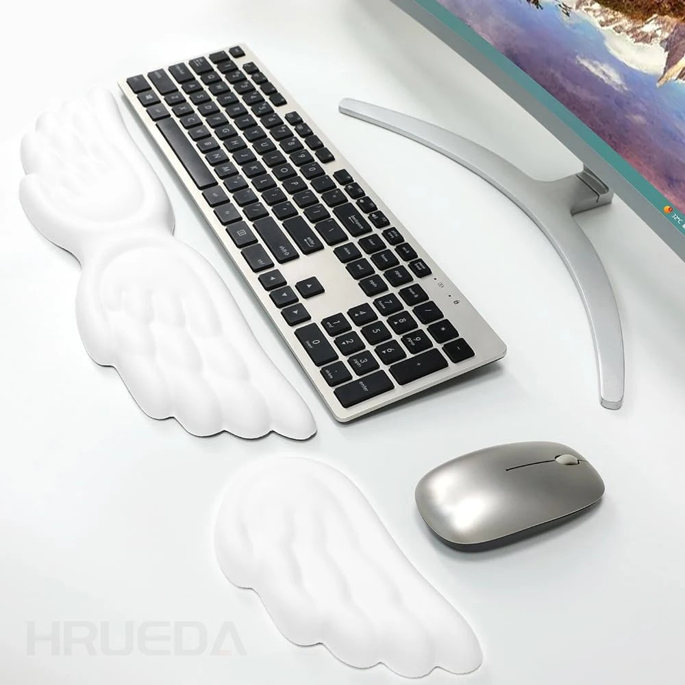 Ergonomic Wrist Rest Set: Angel Wing Memory Foam Support