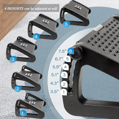 Footrest with Massage Rollers for Pain Relief at Work
