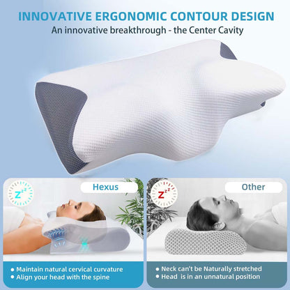 Neck Pillow: Memory Foam Pain Relief & Comfort