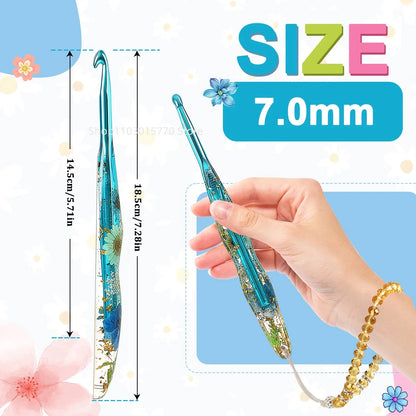 New Resin Crochet Hooks Creative Gourd Shape Yarn Knitting Needles 7.0mm Ergonomic Knitting Supplies Tools DIY Craft Set