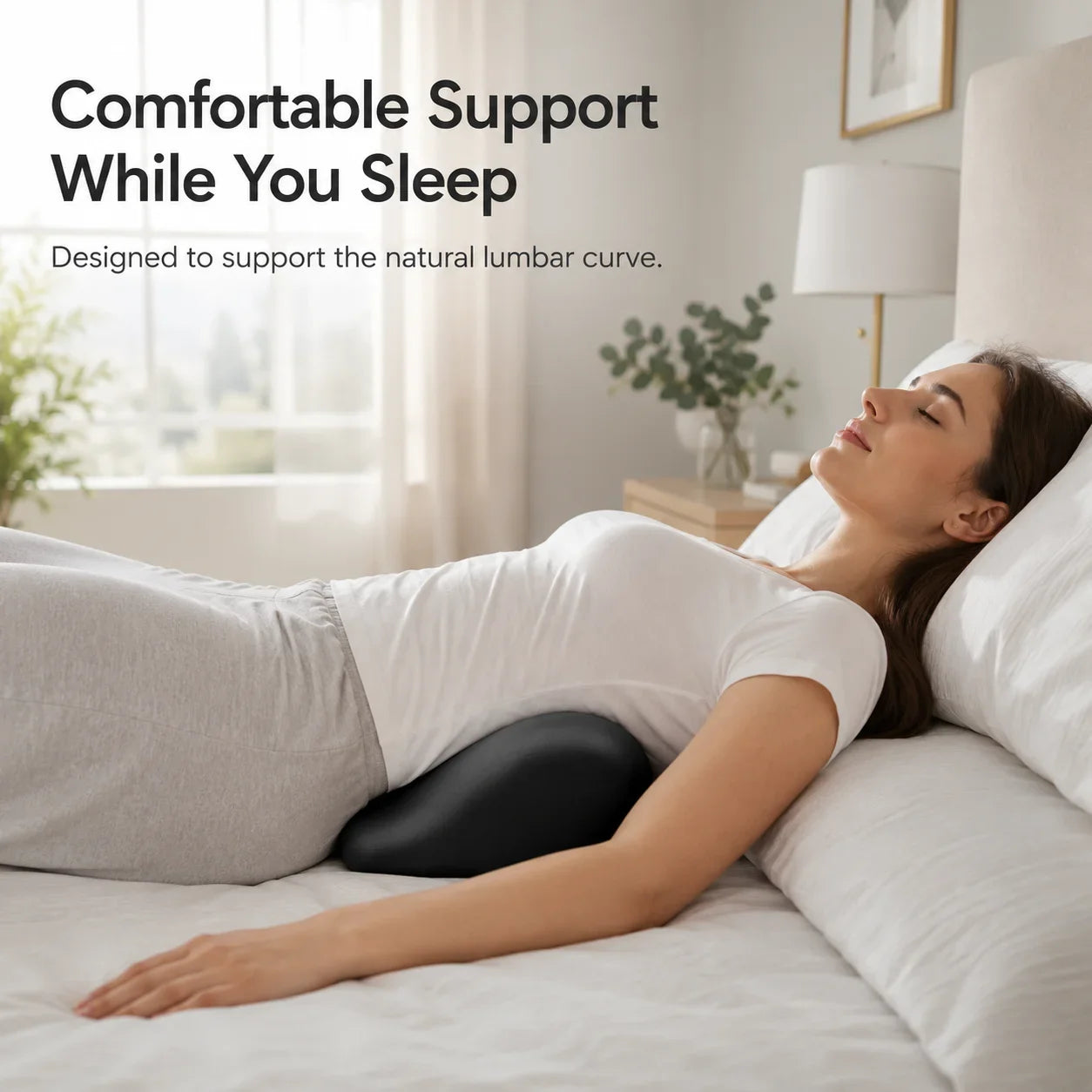 Ergonomic Lumbar Support Pillow, Memory Cotton Sleep Back Pillow, Comfortable Orthopedic Bed Lumbar Protrusion Support