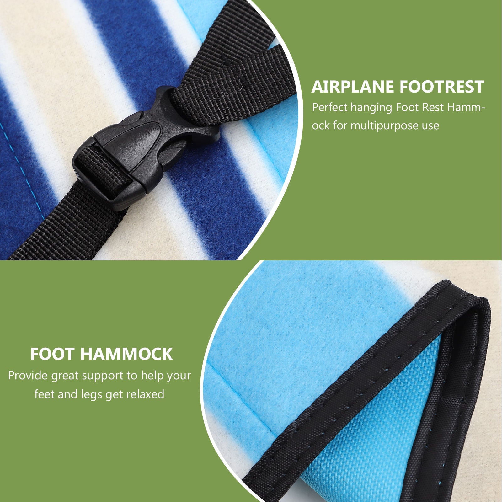 Foot Rest Hammock for Airplane & Office - Portable Leg Support