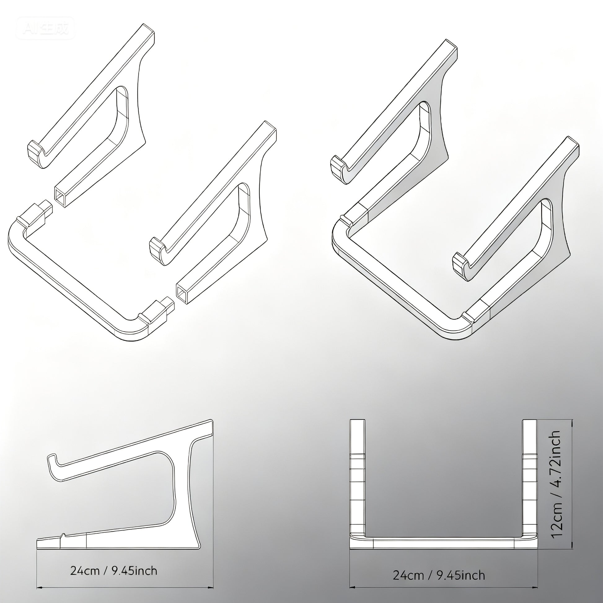 Portable Laptop Stand - Adjustable Height & Cooling Design
