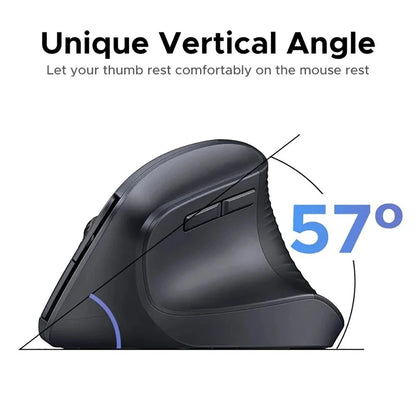 Vertical Mouse Ergonomic  2.4G Wireless & Bluetooth RGB 1600 DPI
