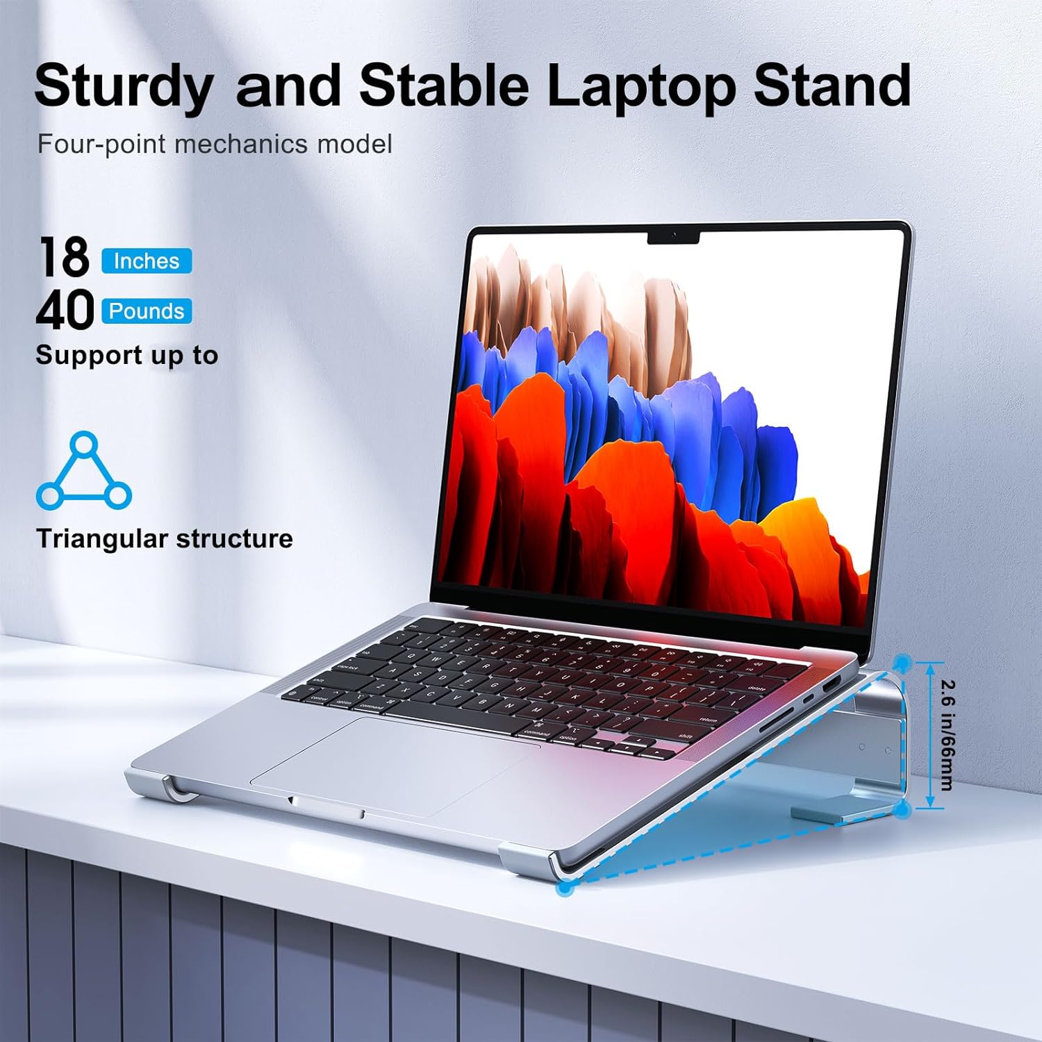 Laptop Stand for MacBook & Dell - Adjustable Desk Riser