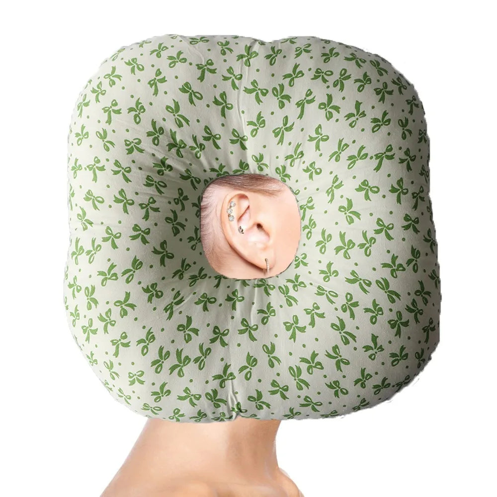 Cotton Filling Ear Piercing Pillow Breathable Portable Pillow with Ear Hole Comfortable Ergonomic Earring Pillow