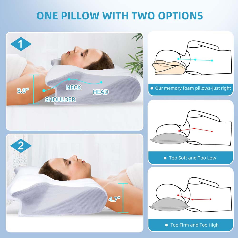 Neck Pillow: Memory Foam Pain Relief & Comfort