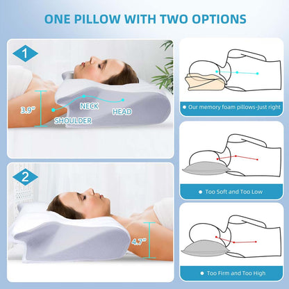 Neck Pillow: Memory Foam Pain Relief & Comfort