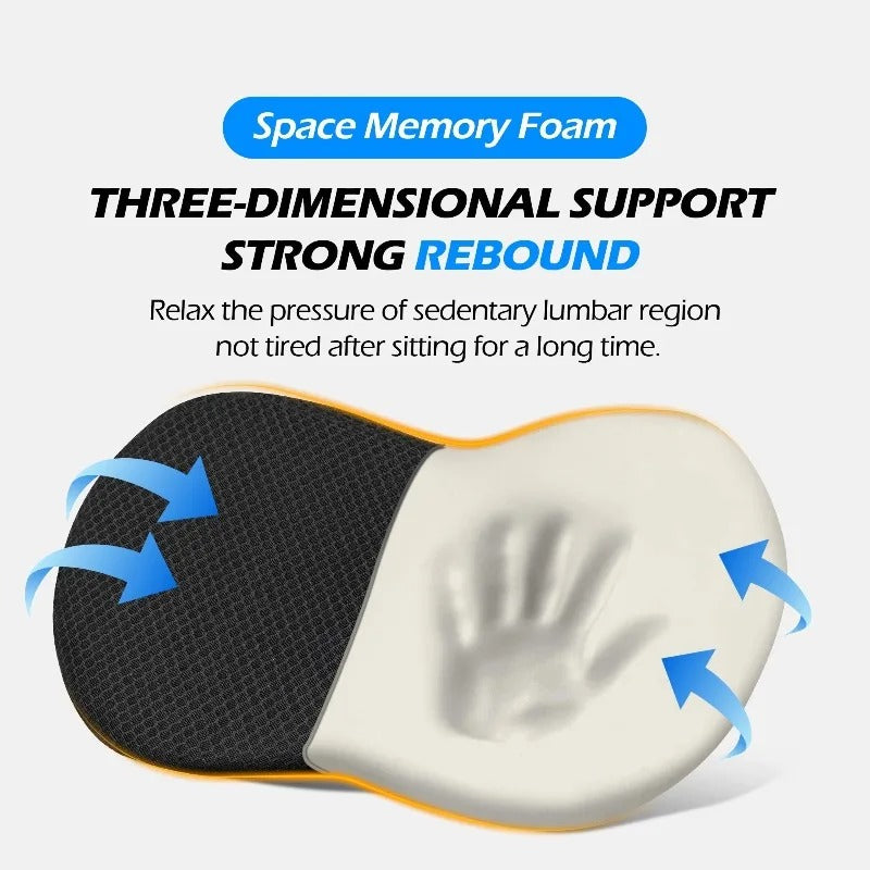 Car Seat Cushion: Memory Foam Lumbar Support Pillow