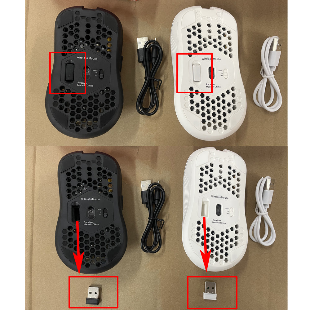 Wireless RGB Gaming Mouse - Ergonomic, Rechargeable, 6-Button