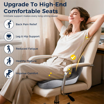 Memory Foam Lumbar Support Pillow for Car & Office