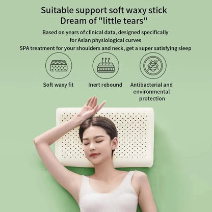 Ergonomic Sleep Cushion Thai Natural Latex Pillow Elastic Neck Support Pillow for Adults Home Dorm Bedroom Daily Rest