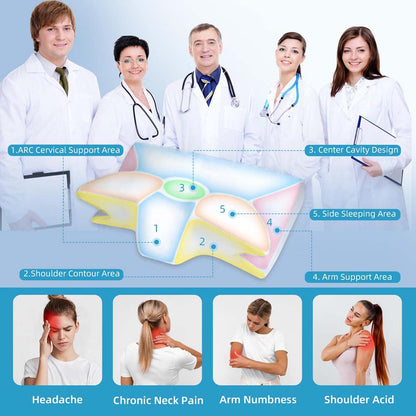 Neck Pillow: Memory Foam Pain Relief & Comfort