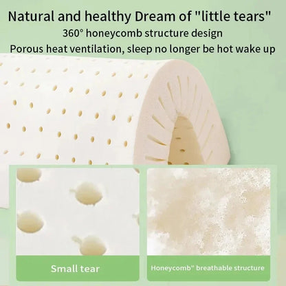 Ergonomic Sleep Cushion Thai Natural Latex Pillow Elastic Neck Support Pillow for Adults Home Dorm Bedroom Daily Rest