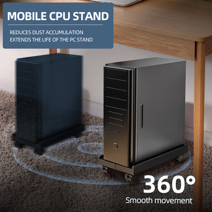 Adjustable Mobile PC Tower Stand with Wheels